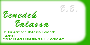 benedek balassa business card